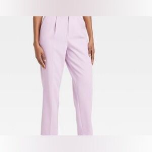 High-Rise Straight Trousers in Light Violet -Wild Fable